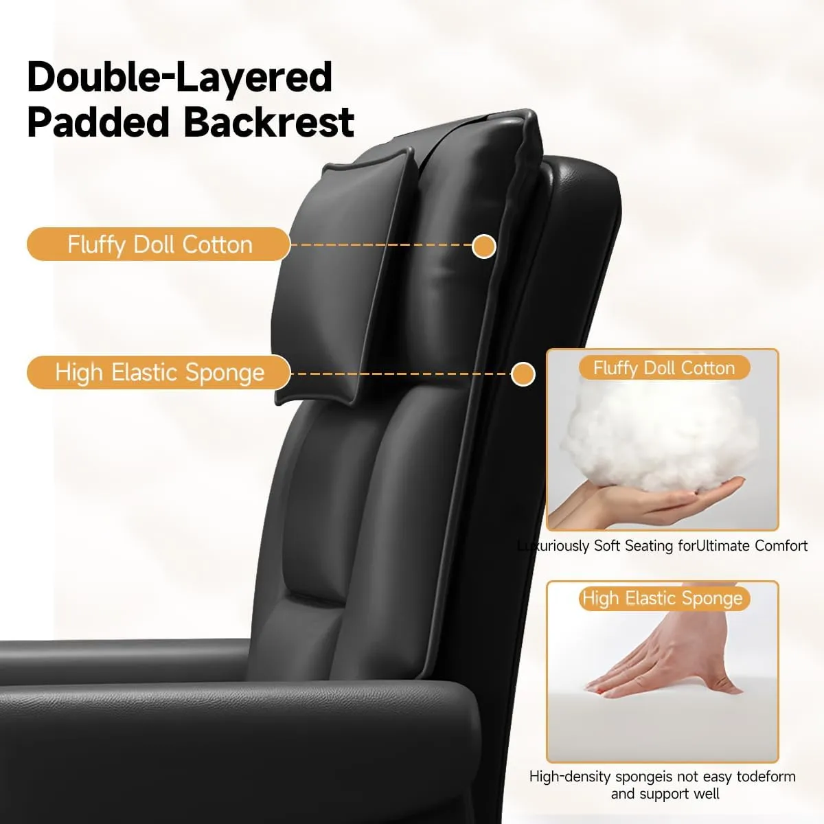 Office Chair with Retractable Footrest, Heavy-Duty Ergonomic Chair, Adjustable Height High Back Computer Gaming Chairs