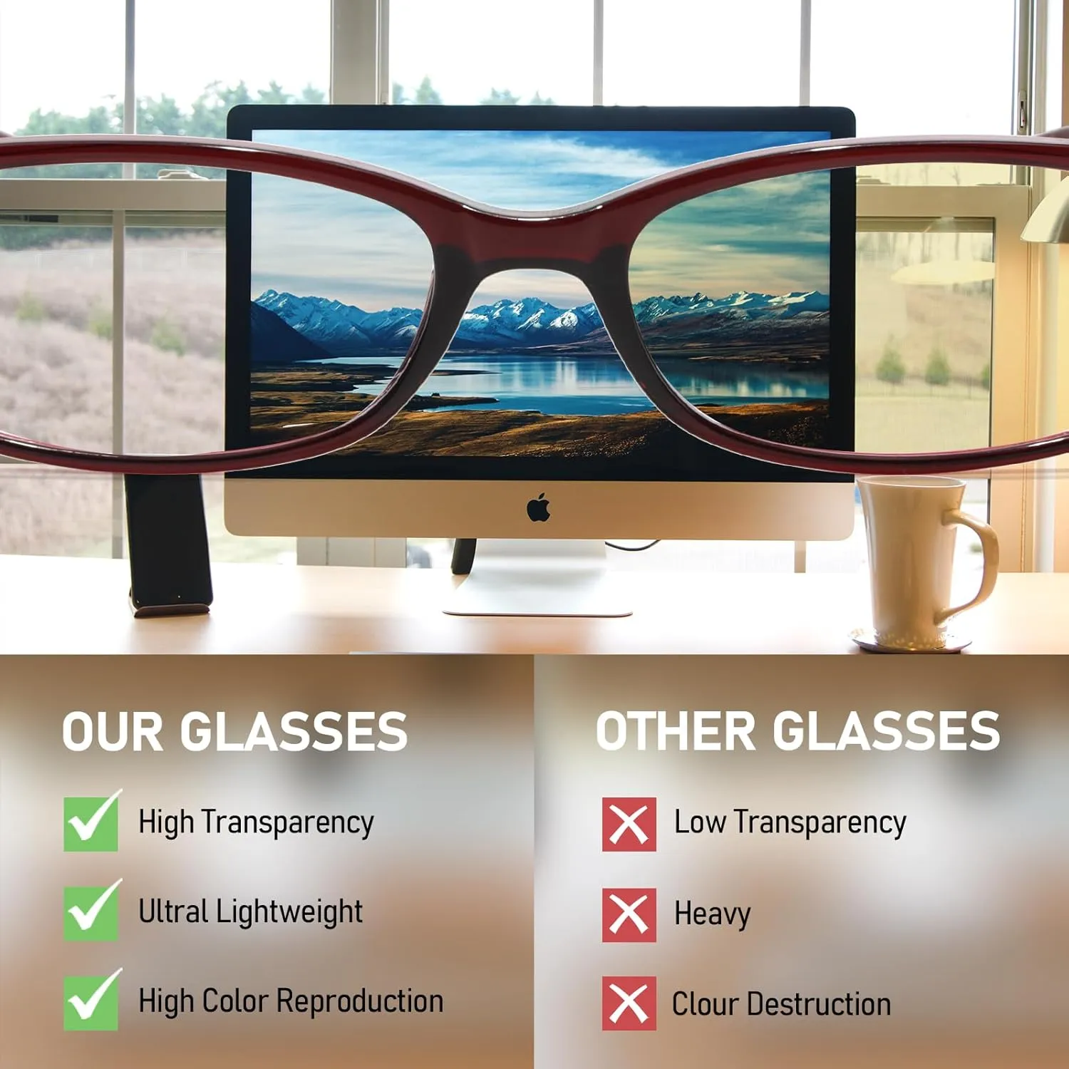 Office-Siren Blue Light Glasses for Women, Rectangle Frame, Y2K Small Eyewear, Anti Eyestrain Computer Glasses