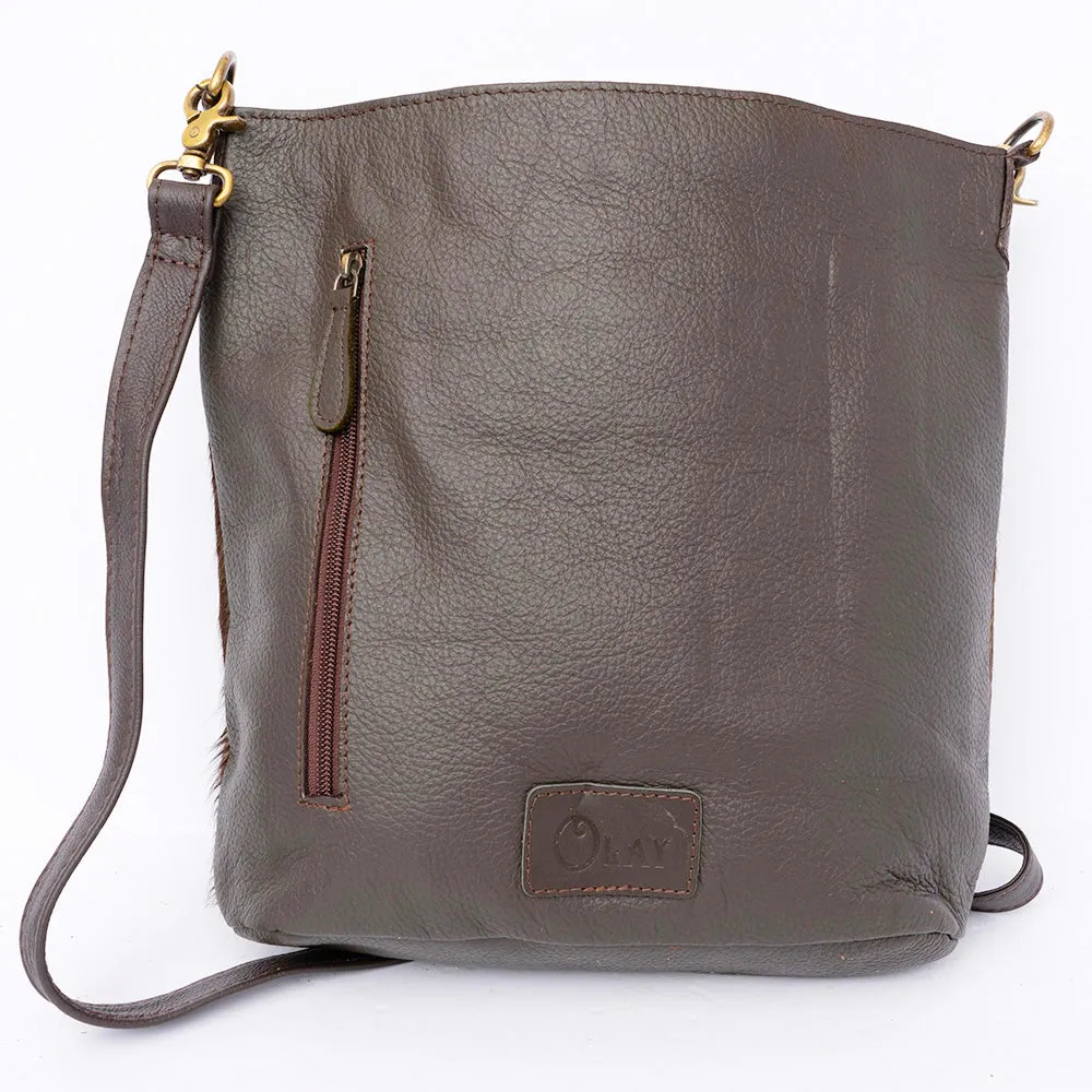 OHLAY MESSENGER Hand Tooled Hair-on Genuine Leather women bag western handbag purse