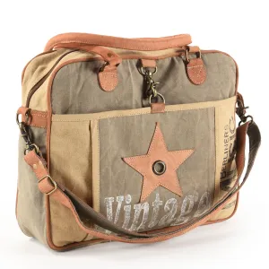 OHLAY MESSENGER Upcycled Canvas  Genuine Leather women bag western handbag purse