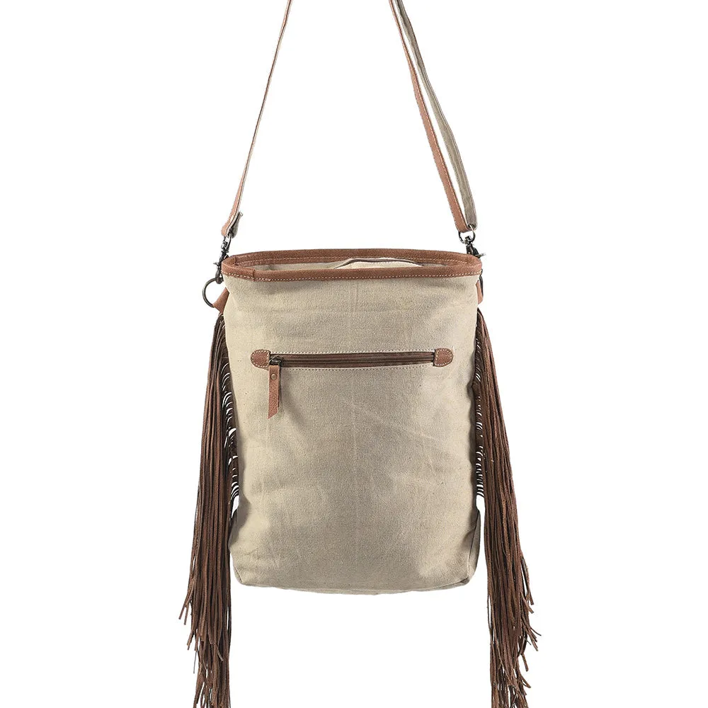 OHLAY MESSENGER Upcycled Wool Upcycled Canvas Hair-on Genuine Leather women bag western handbag purse