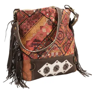OHLAY MESSENGER Upcycled Wool Upcycled Canvas Hair-on Genuine Leather women bag western handbag purse