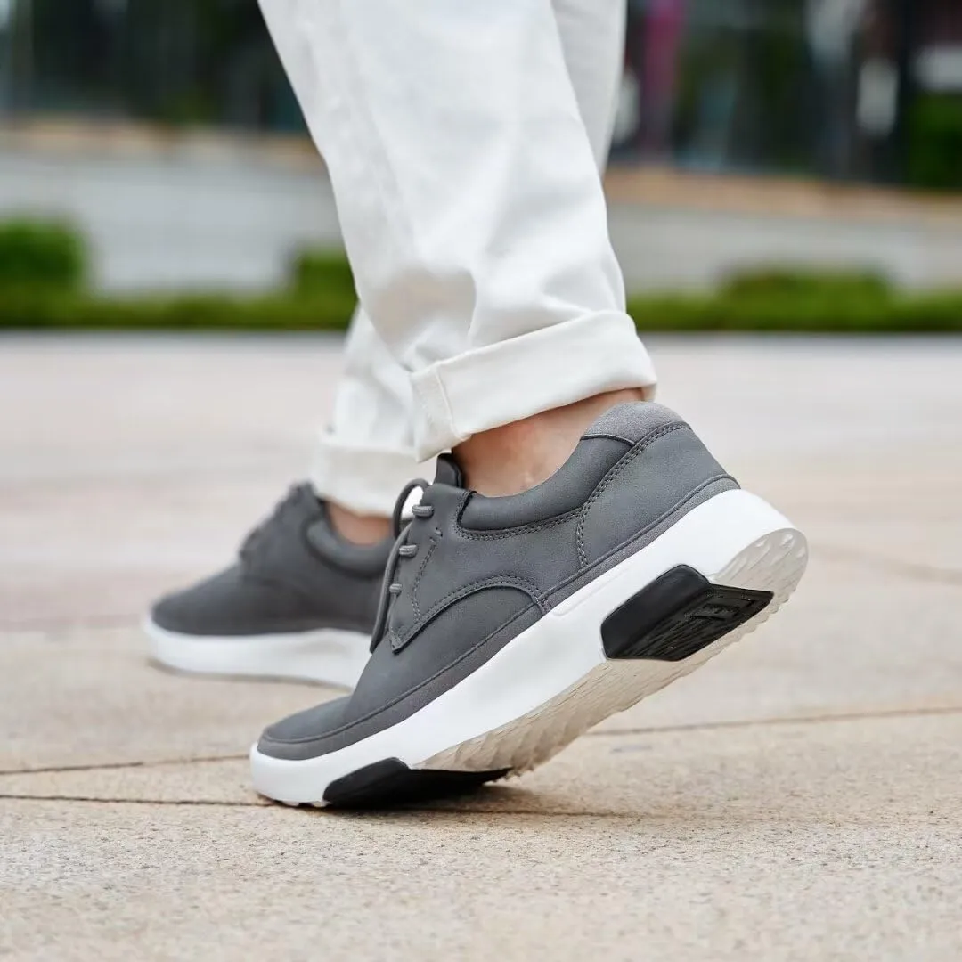 OrthoComfoot Men's Orthopedic Leather Dress Walking Shoes: Comfortable Arch Support Fashion Sneakers for Plantar Fasciitis, Orthotic Causal Business Shoes for Heel Foot Pain Relief