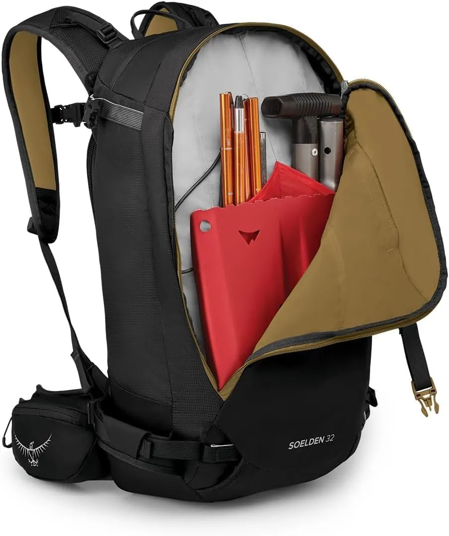 Osprey Soelden 32L Men's Ski and Snowboard Backpack, Black