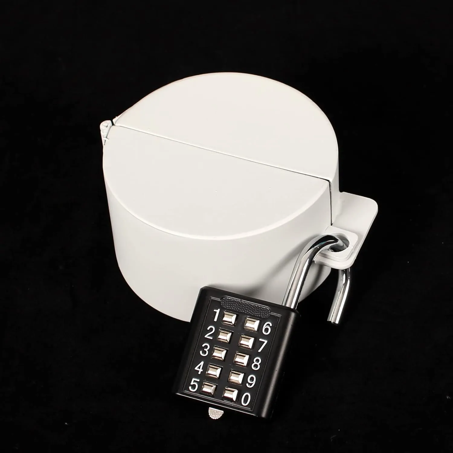 Outdoor Faucet Lock System - Metal White With Lock to Stop Unauthorized Water Use and Vandalism - Child Proof Hose Bib Spigot Lock