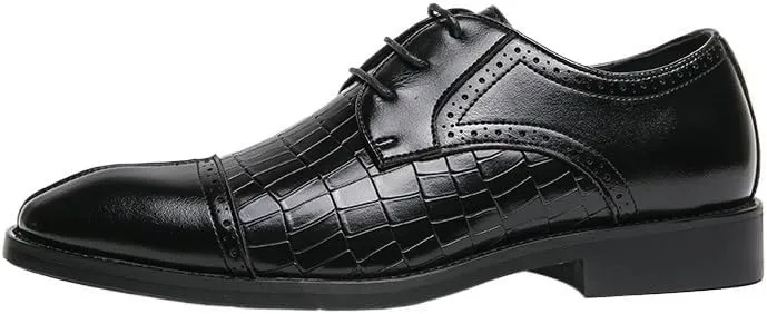 Oxford Shoes for Men's Lace Up Office Round Toe Pu Leather Business Working Office Anti-Slip Non Slip Shoe