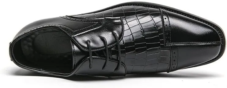 Oxford Shoes for Men's Lace Up Office Round Toe Pu Leather Business Working Office Anti-Slip Non Slip Shoe