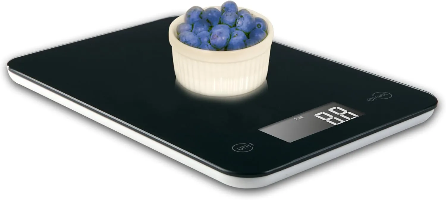 Ozeri Touch Professional Digital Kitchen Scale (12 lbs Edition), Tempered Glass in Elegant Black