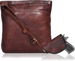 Ozora Multi Pockets Handmade Leather Crossbody Handbags & Sling Bag for Men & Women with Detachable Holster