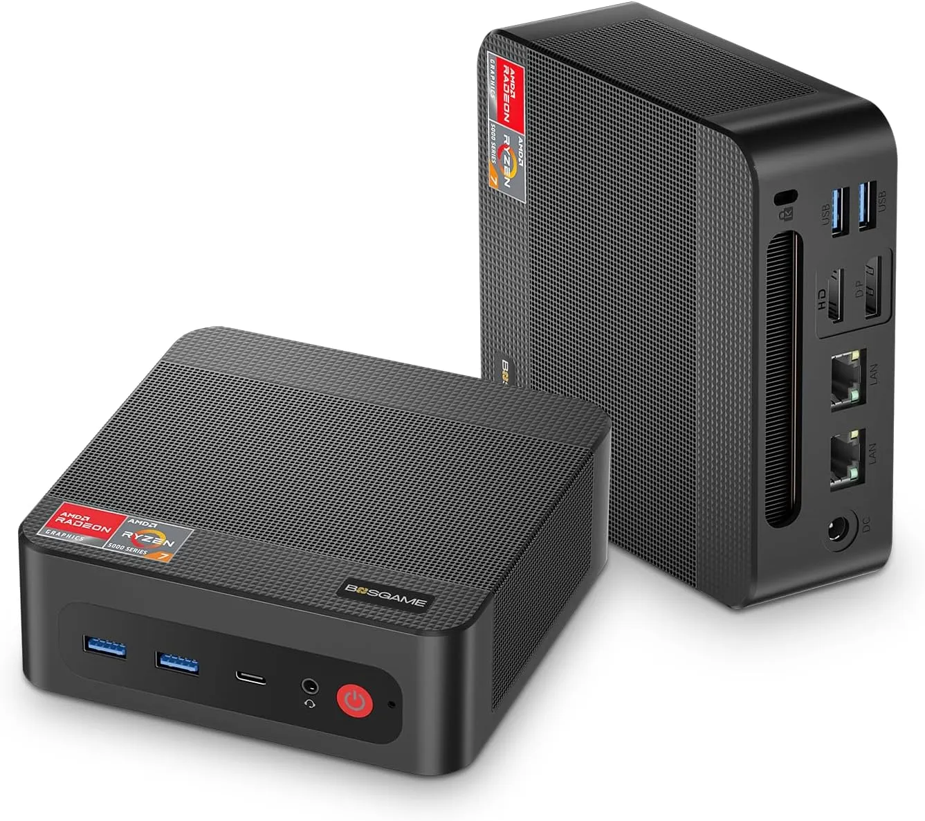 P4 Dual LAN Mini PC Ryzen 7 5700U 16GB DDR4 RAM 512GB SSD, 11 Pro Deskyop Computers, Triple 4K Displays, Support PS3 Emulator, WiFi 6E, BT5.2