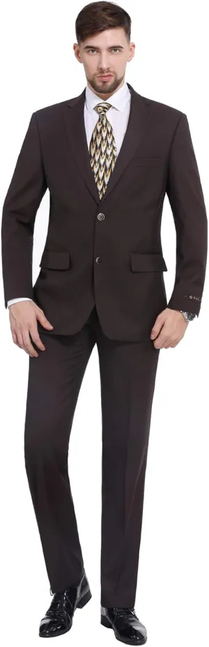 P&L Men's Suit 2 Piece Classic Fit Suits for Men Premium Business Suit Jacket & Pleated Pants Set for Wedding Prom