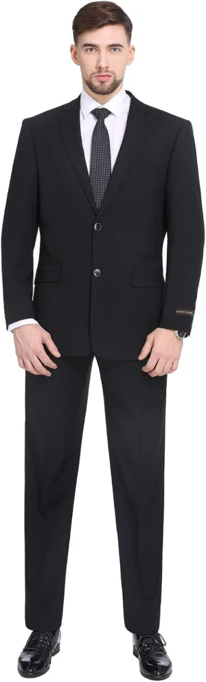 P&L Men's Suit 2 Piece Classic Fit Suits for Men Premium Business Suit Jacket & Pleated Pants Set for Wedding Prom