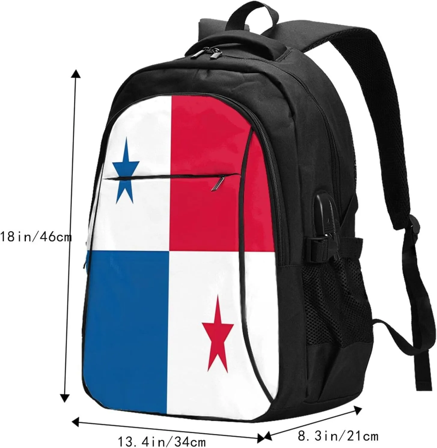 Panama Flag Casual Travel Backpacks Hiking Camping Backpack Large Outdoor Sport Daypack Laptop Rucksack Climbing Working Bags with USB Port