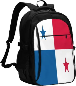 Panama Flag Casual Travel Backpacks Hiking Camping Backpack Large Outdoor Sport Daypack Laptop Rucksack Climbing Working Bags with USB Port