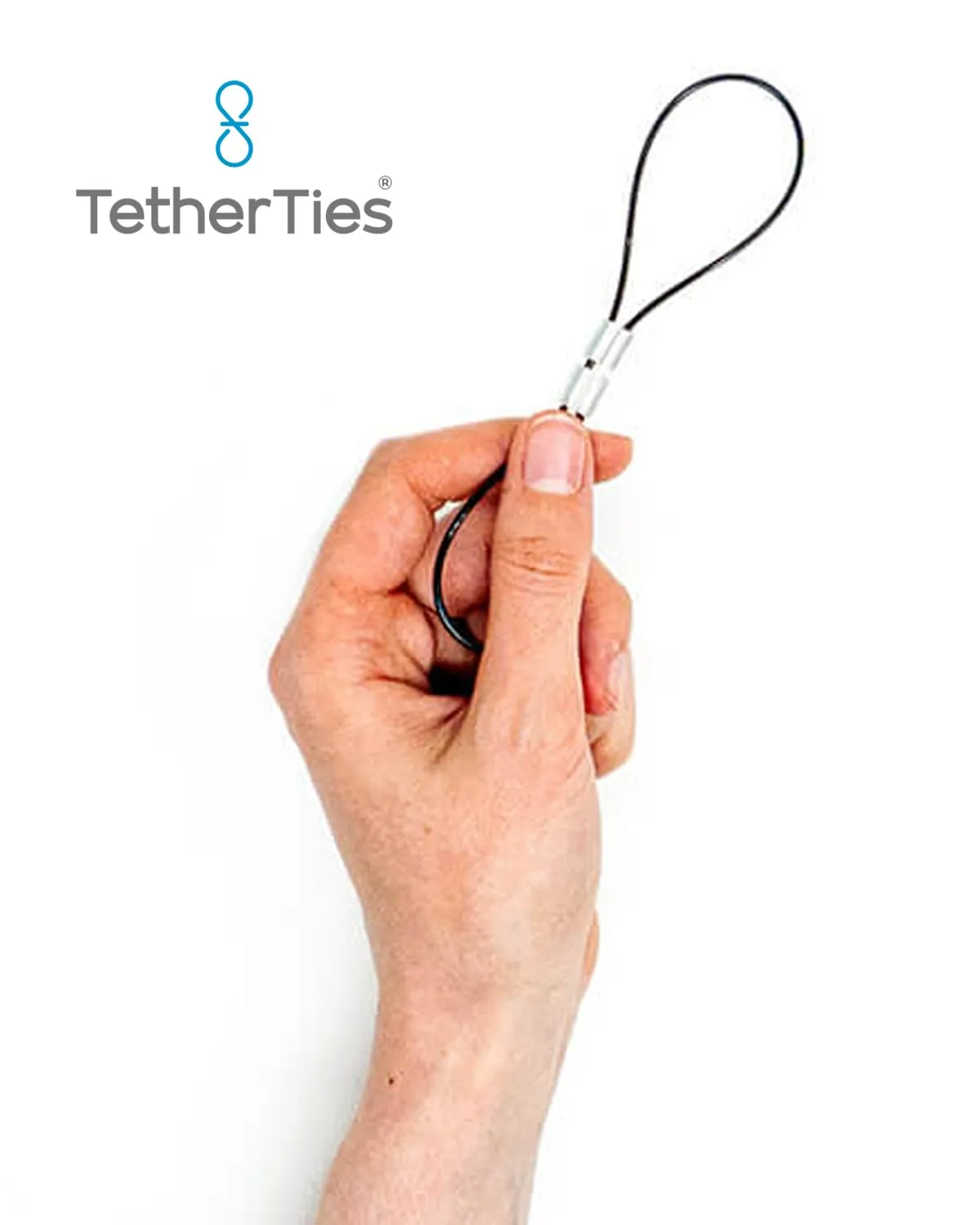 Patented Pre-Assembled Adapter Ties - Anti-Theft Cable Locks for Tools, Dongles, Tethers, Computer adapters. Steel Cable, Security Lock, Easy Installation with Free Crimping Tool