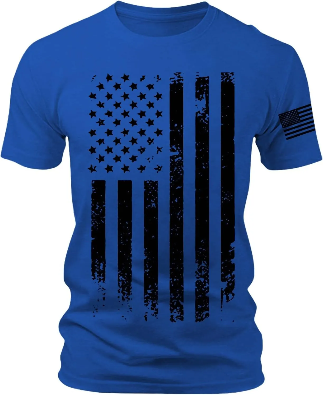 Patriotic Shirts for Men 2025 Short Sleeve Round Neck Flag Printed Gym Workout Tees 4Th of July Graphic Shirt