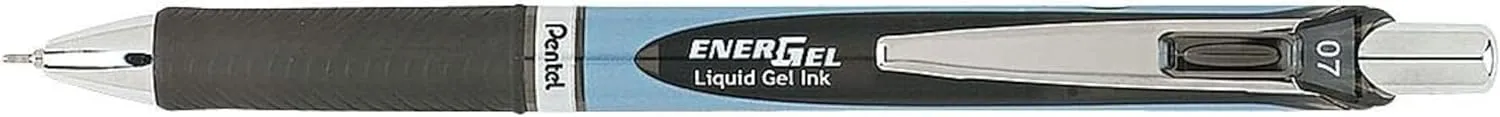 Pentel RTX Energel Liquid Gel Ink Pens 0.7 mm - Pack of 12 Needle Tip, Medium Point Pens - 6 Black And 6 Blue