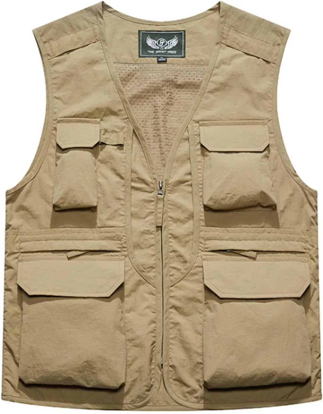 Perbai Men's Black Utility Fishing Vest Outdoor Summer Lightweight Work Photo Safari Cargo Vest