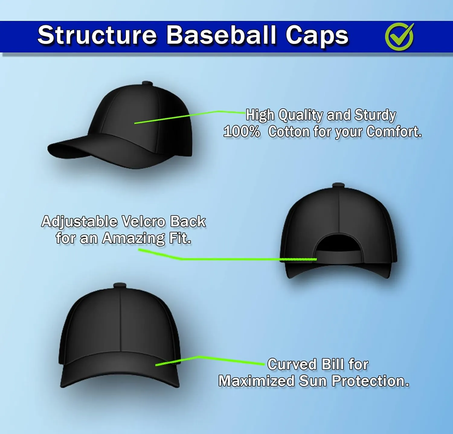 Personalized Embroidery Custom Personalized Cap Your Text here 6 Panel Structured Embroidered Classic