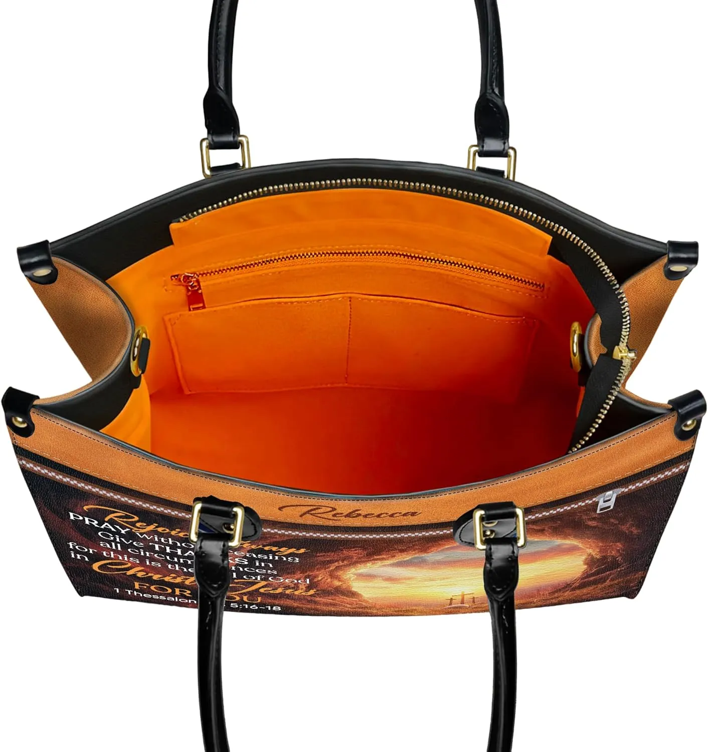 Personalized Leather Handbag for Women, Custom Name Church Bag, Christian Gifts, Mother Day's Gift for God Lovers