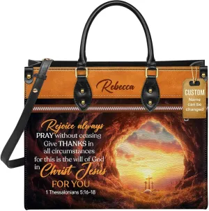 Personalized Leather Handbag for Women, Custom Name Church Bag, Christian Gifts, Mother Day's Gift for God Lovers