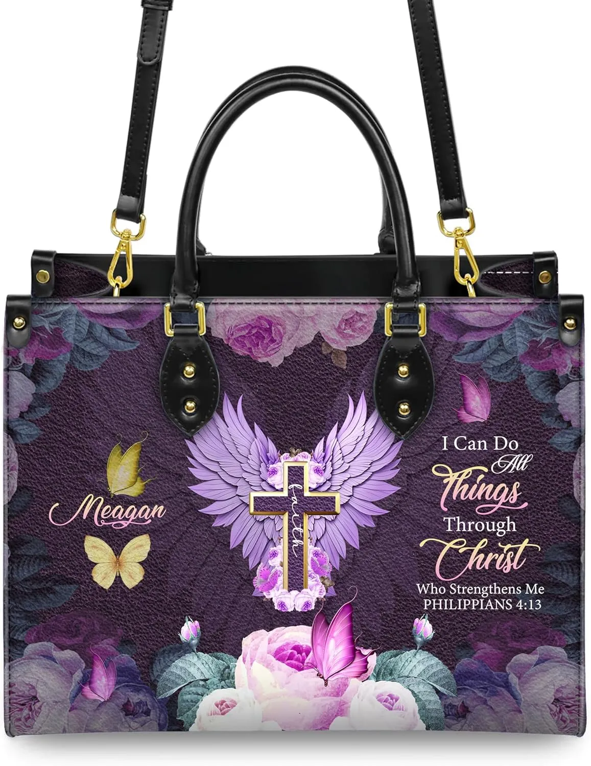 Personalized Leather Handbag for Women, Custom Name Church Bags, Christian Gifts for God Lovers, Ideal for Mother’s Day Gifts