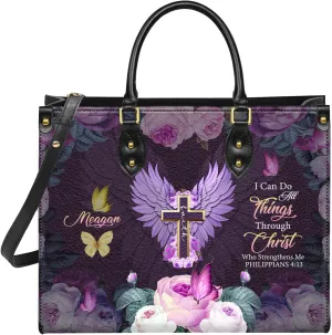 Personalized Leather Handbag for Women, Custom Name Church Bags, Christian Gifts for God Lovers, Ideal for Mother’s Day Gifts