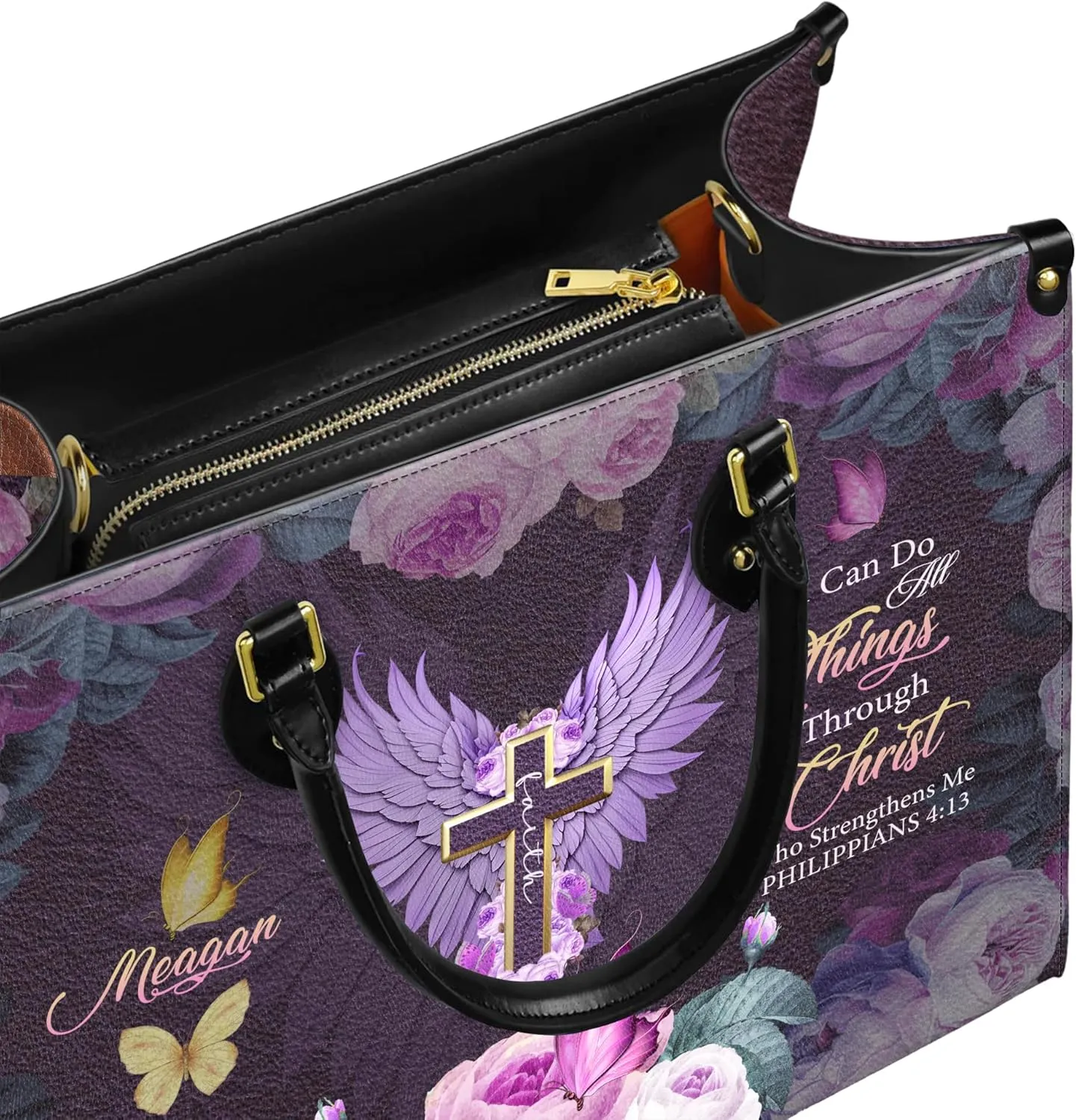 Personalized Leather Handbag for Women, Custom Name Church Bags, Christian Gifts for God Lovers, Ideal for Mother’s Day Gifts