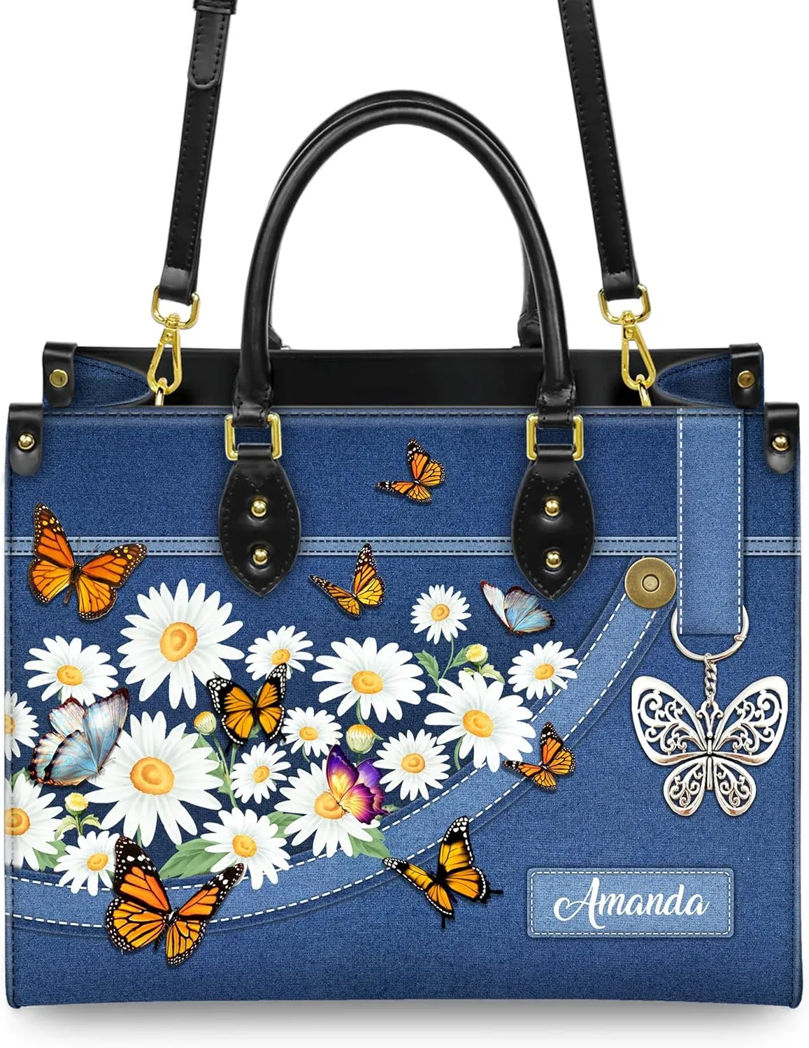 Personalized Leather Handbag with Your Name and Zipper, Perfect Gifts for Christian Gifts For Women - Mother's Day Gifts