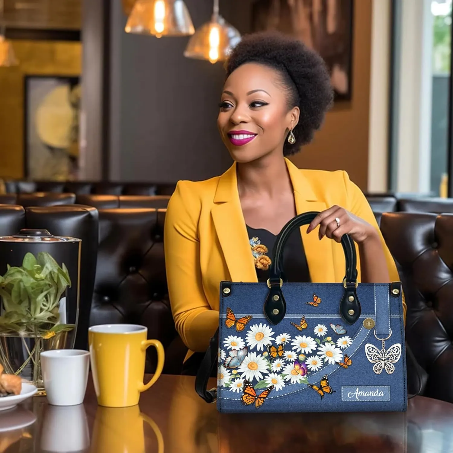 Personalized Leather Handbag with Your Name and Zipper, Perfect Gifts for Christian Gifts For Women - Mother's Day Gifts