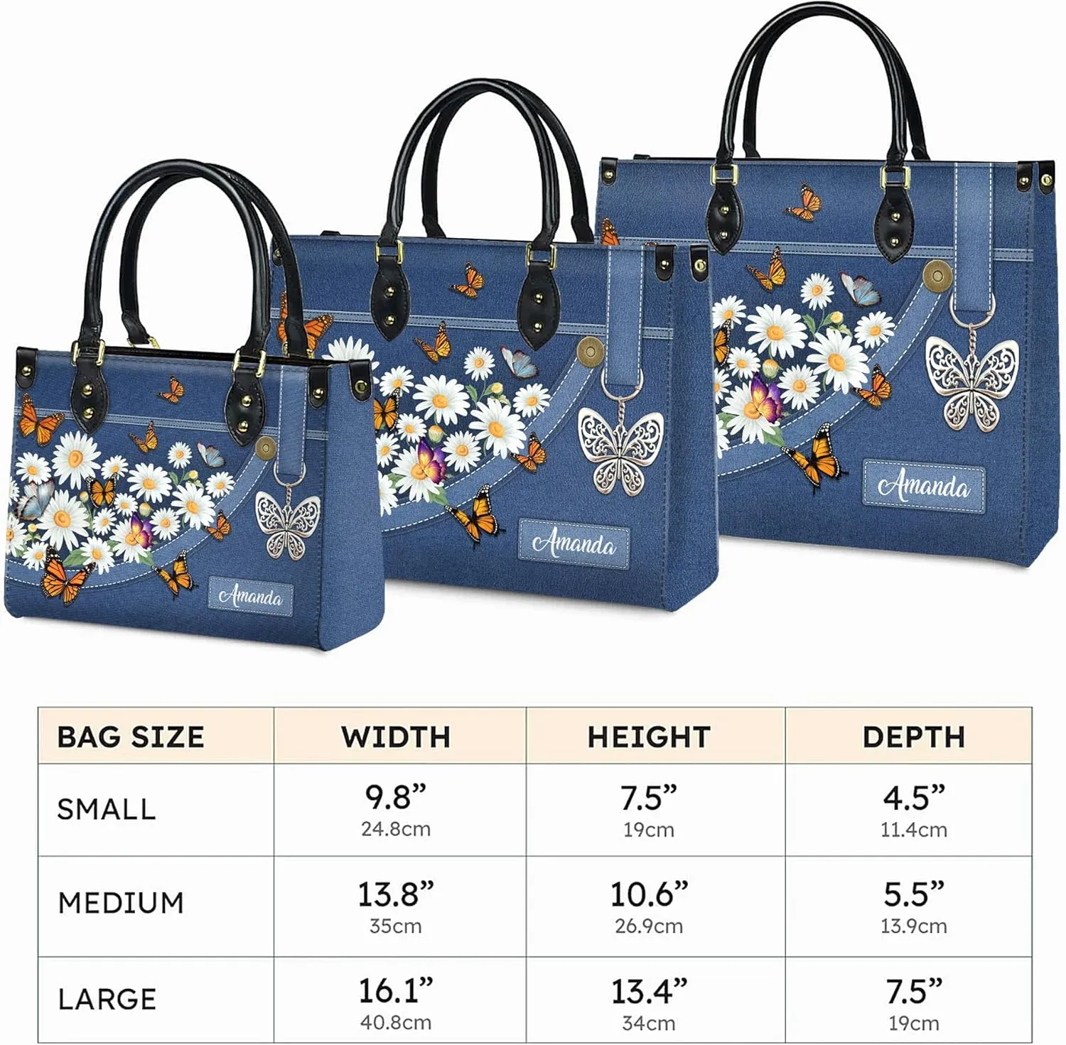 Personalized Leather Handbag with Your Name and Zipper, Perfect Gifts for Christian Gifts For Women - Mother's Day Gifts