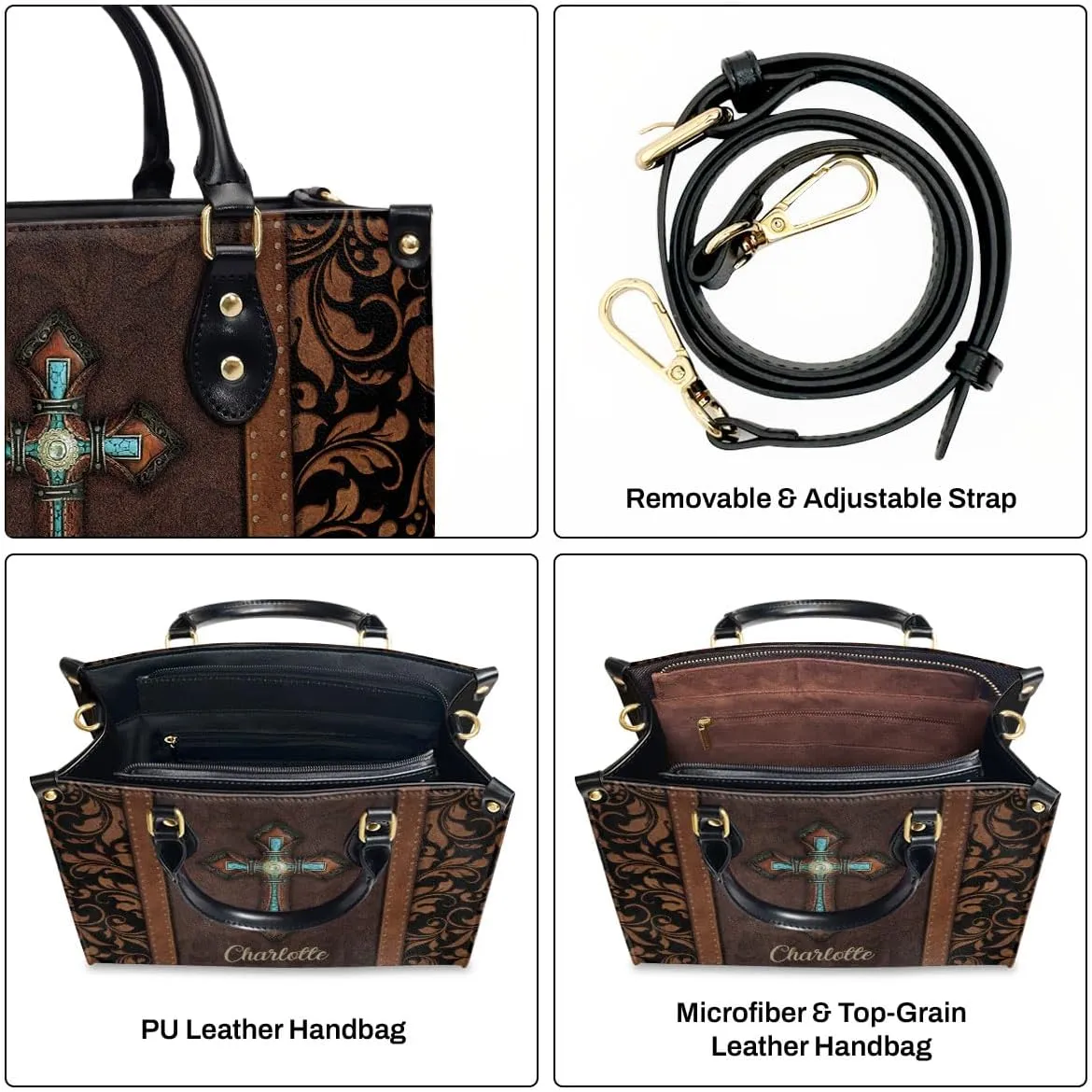Personalized Leather Handbags For Women - Christmas Gifts For Women - Christian Gifts
