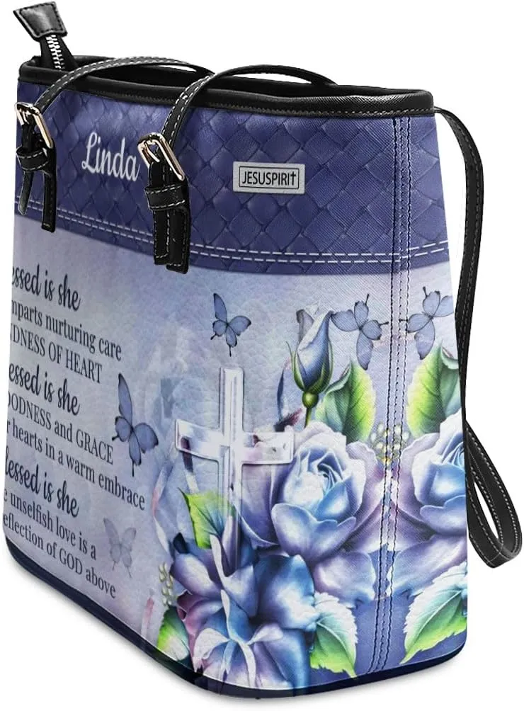 Personalized Leather Tote Bag For Women - Christmas Gifts For Women - Christian Gifts