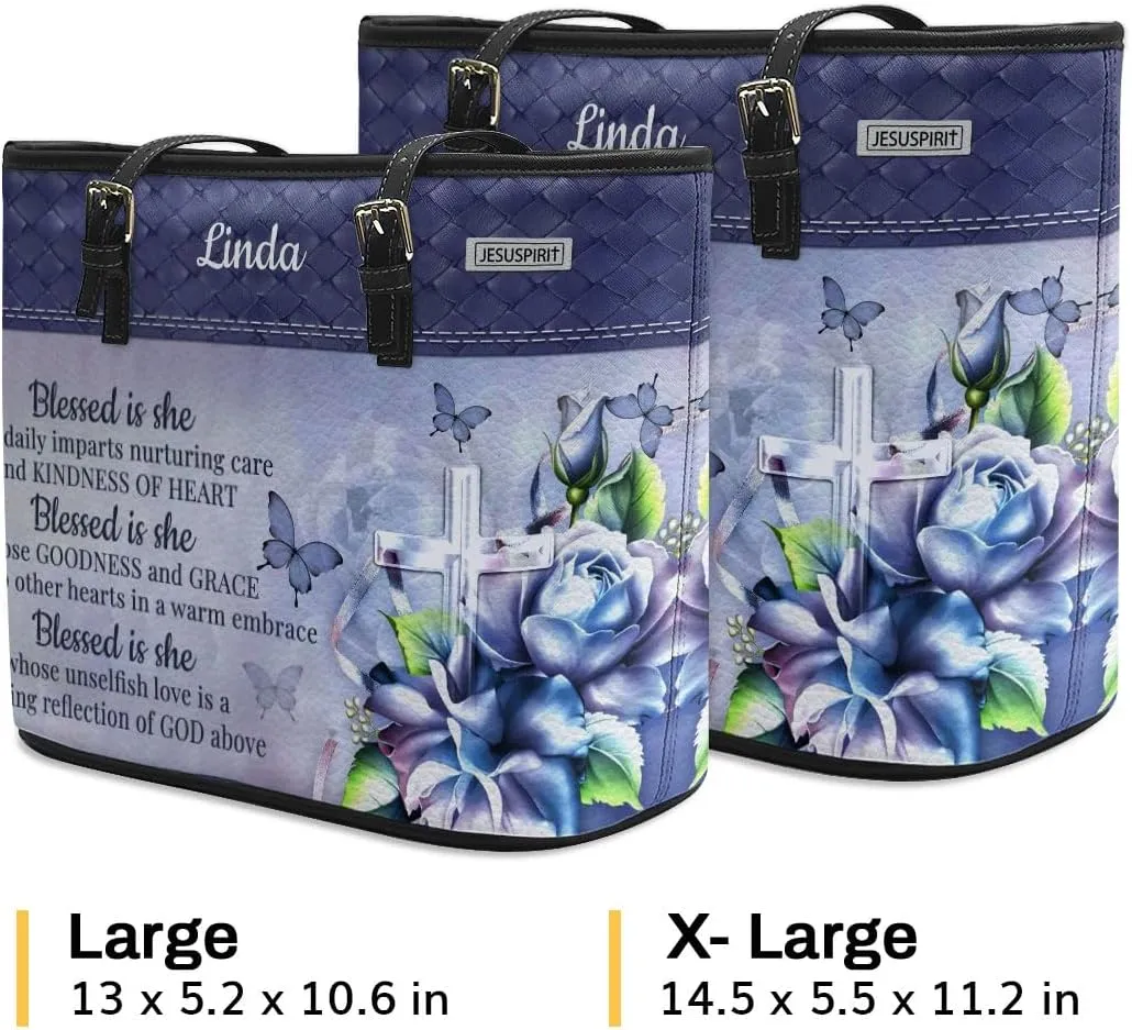 Personalized Leather Tote Bag For Women - Christmas Gifts For Women - Christian Gifts