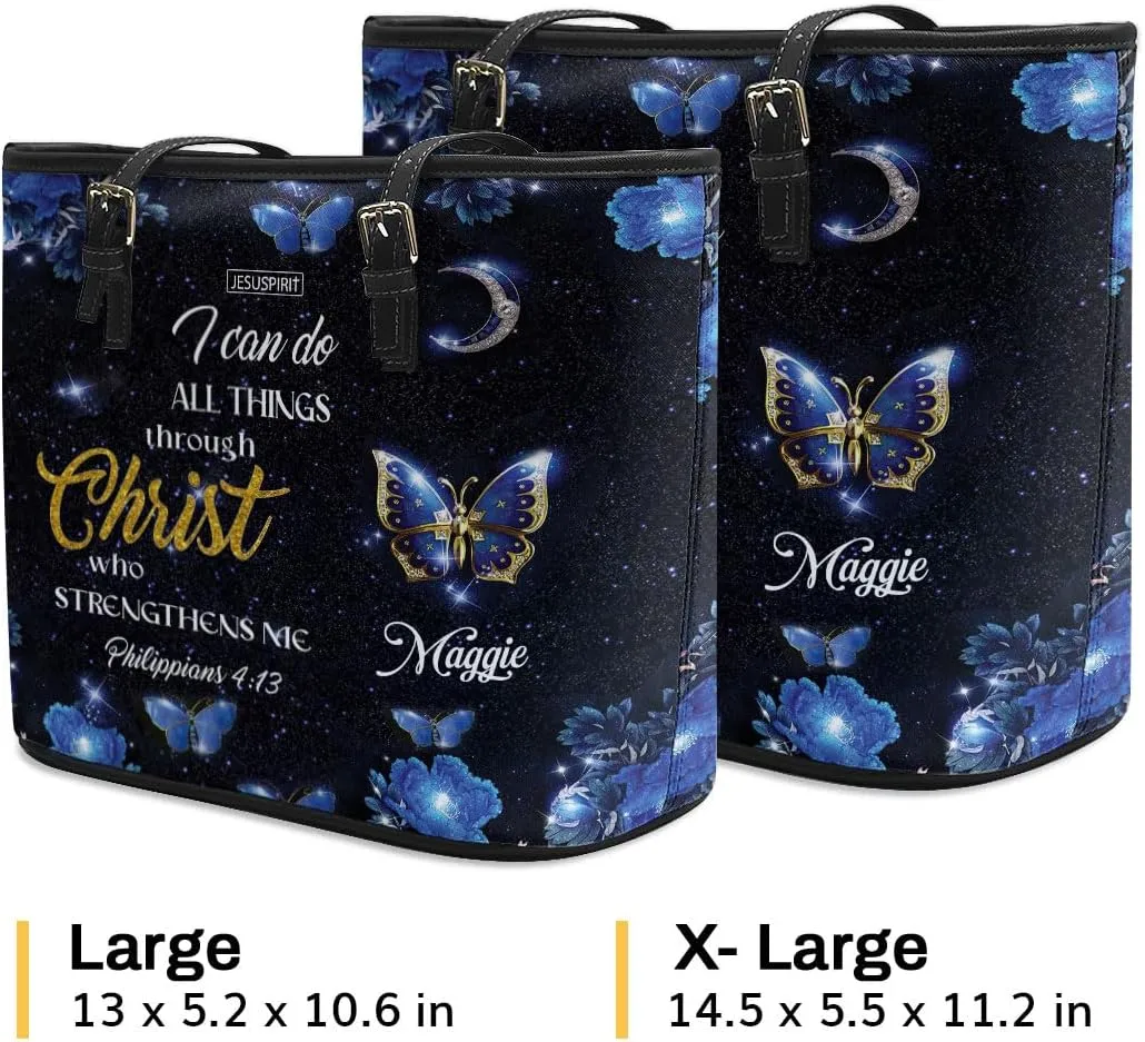 Personalized Leather Tote Bags For Women - Christmas Gifts For Women - Christian Gifts