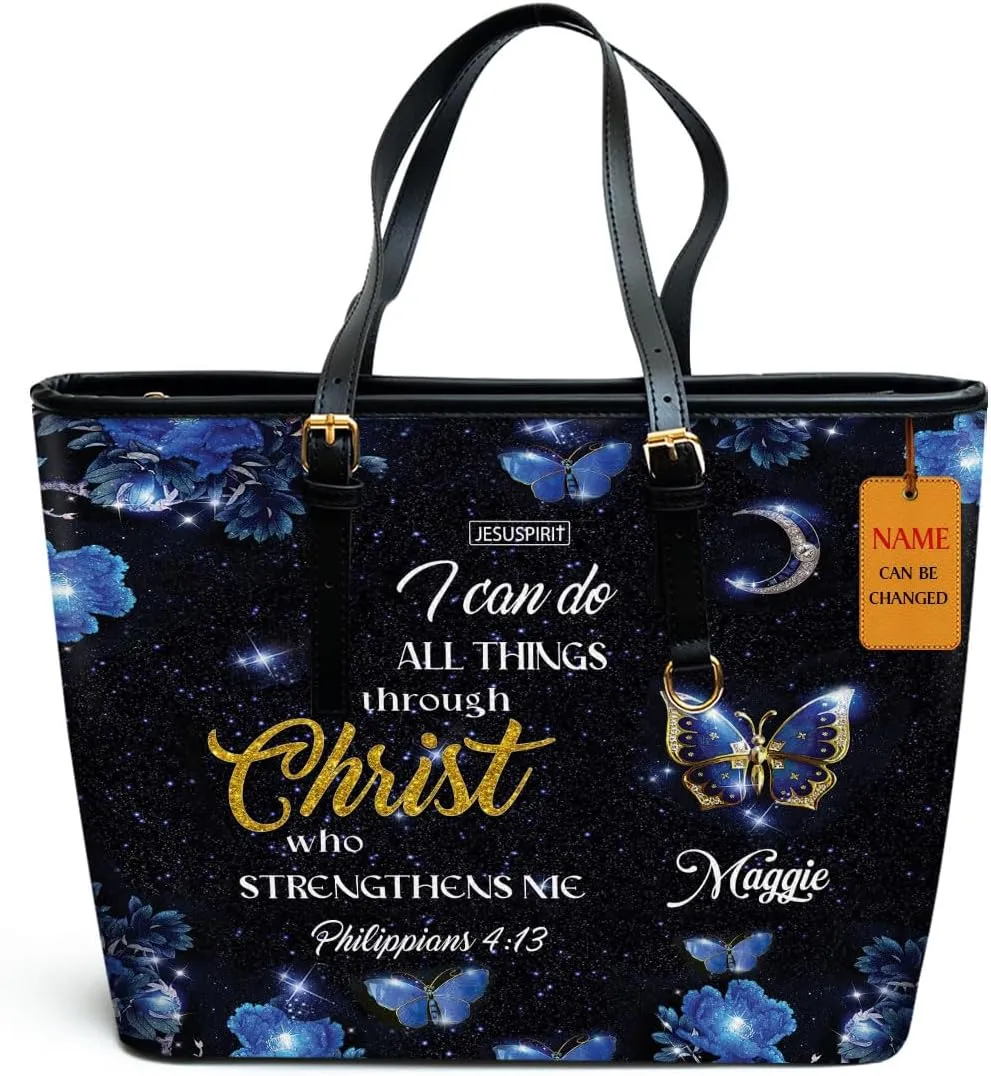 Personalized Leather Tote Bags For Women - Christmas Gifts For Women - Christian Gifts