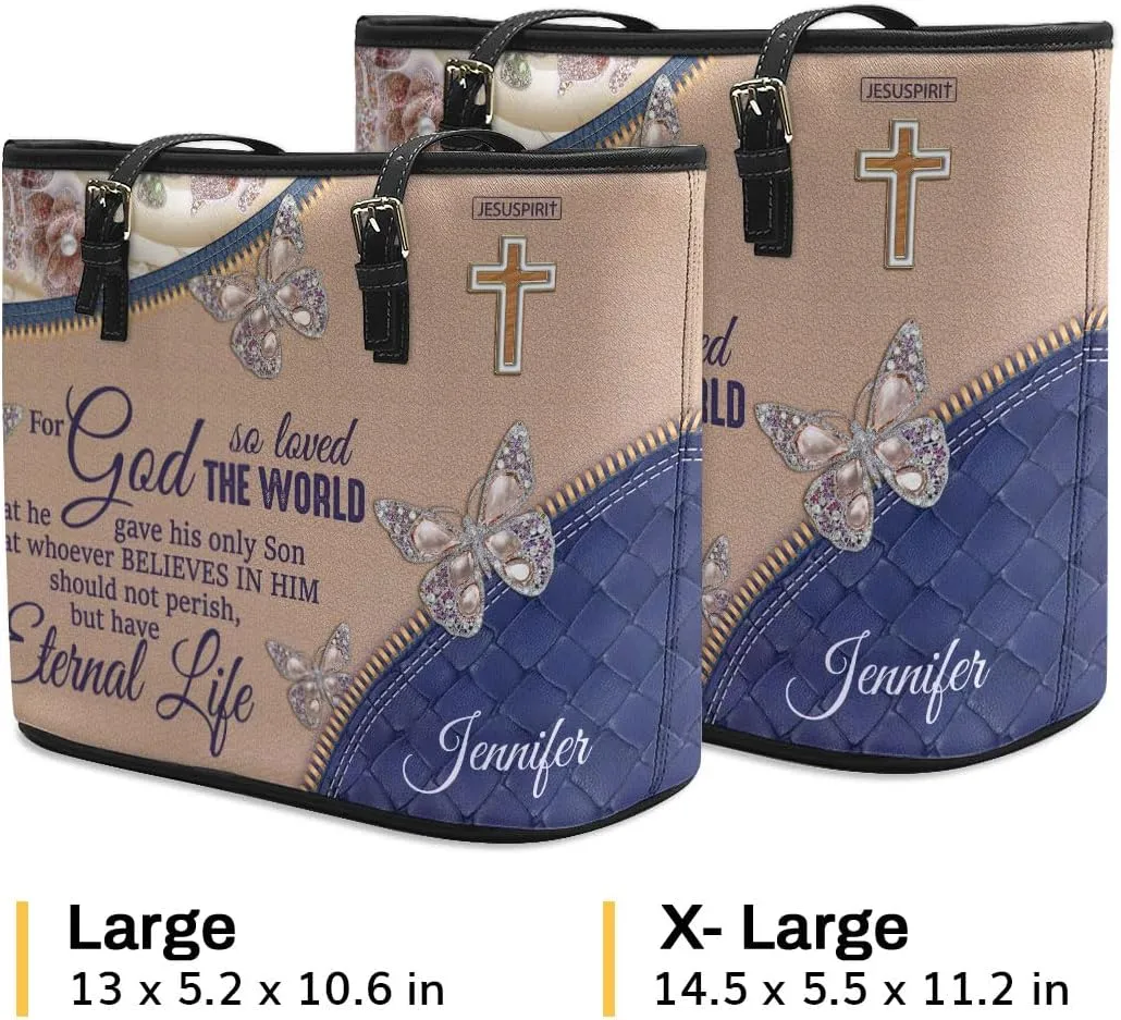 Personalized Leather Tote Bags For Women - Christmas Gifts For Women - Christian Gifts