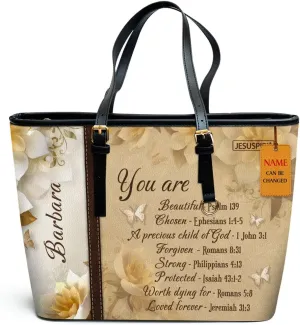 Personalized Leather Tote Bags For Women - Christmas Gifts For Women - Christian Gifts