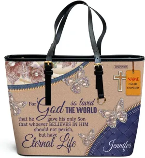 Personalized Leather Tote Bags For Women - Christmas Gifts For Women - Christian Gifts