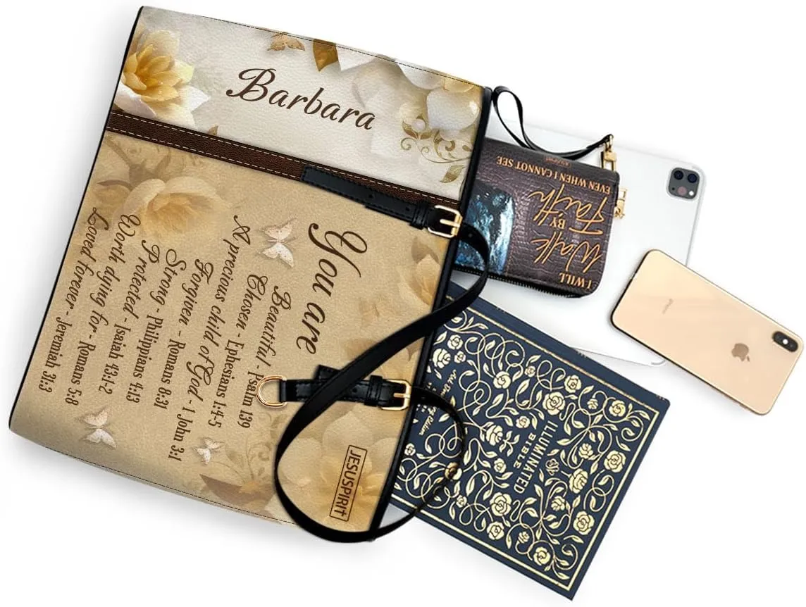 Personalized Leather Tote Bags For Women - Christmas Gifts For Women - Christian Gifts