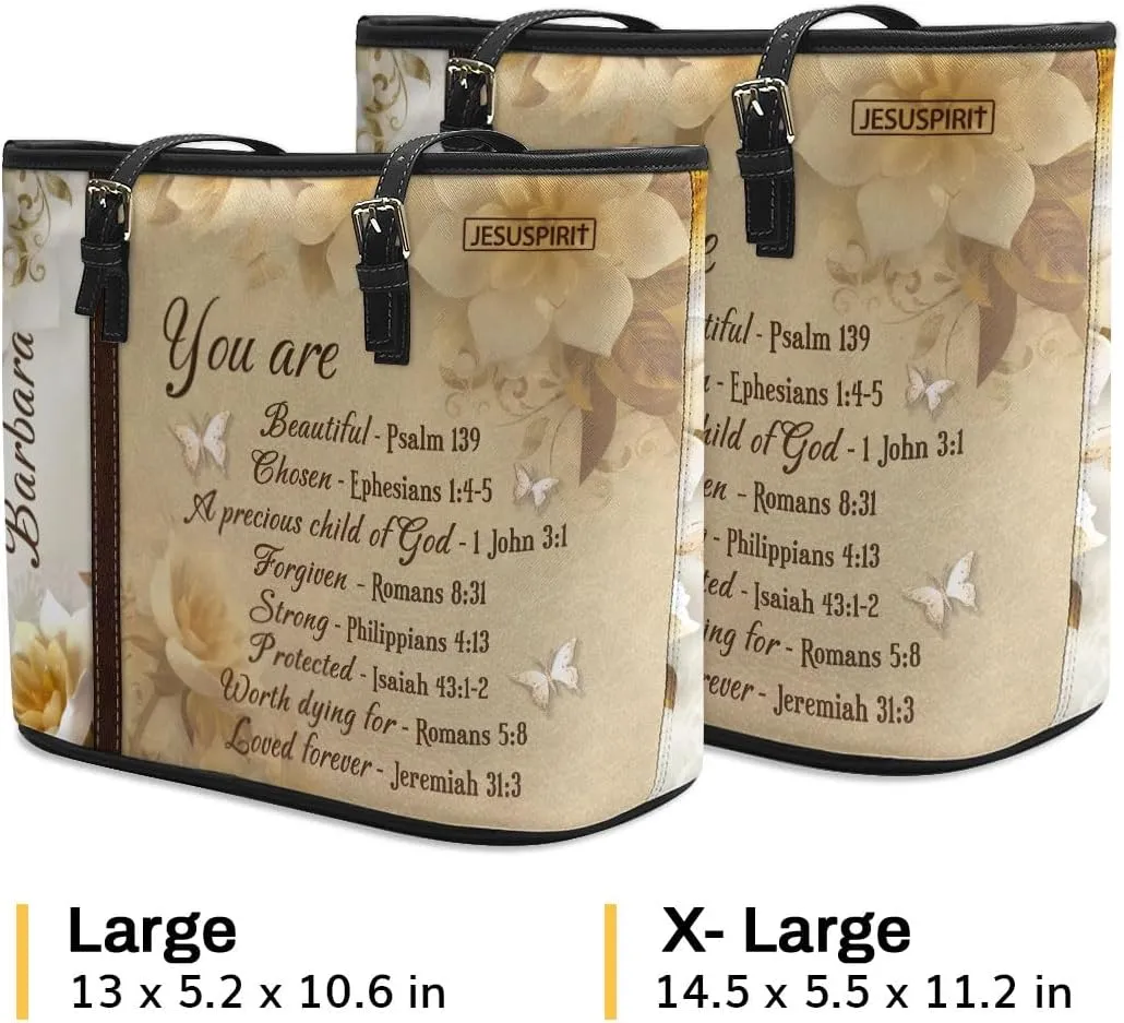 Personalized Leather Tote Bags For Women - Christmas Gifts For Women - Christian Gifts