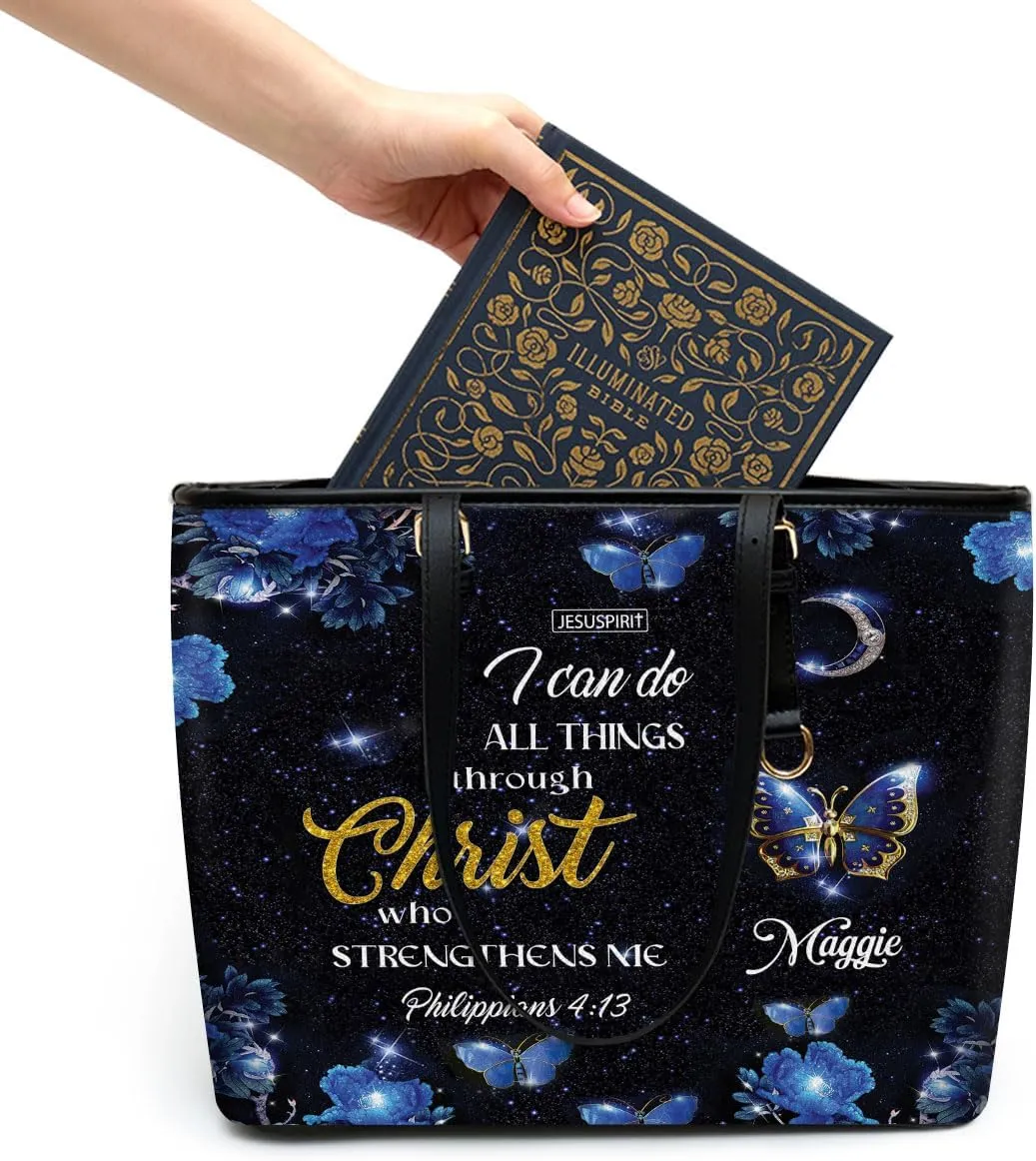 Personalized Leather Tote Bags For Women - Christmas Gifts For Women - Christian Gifts