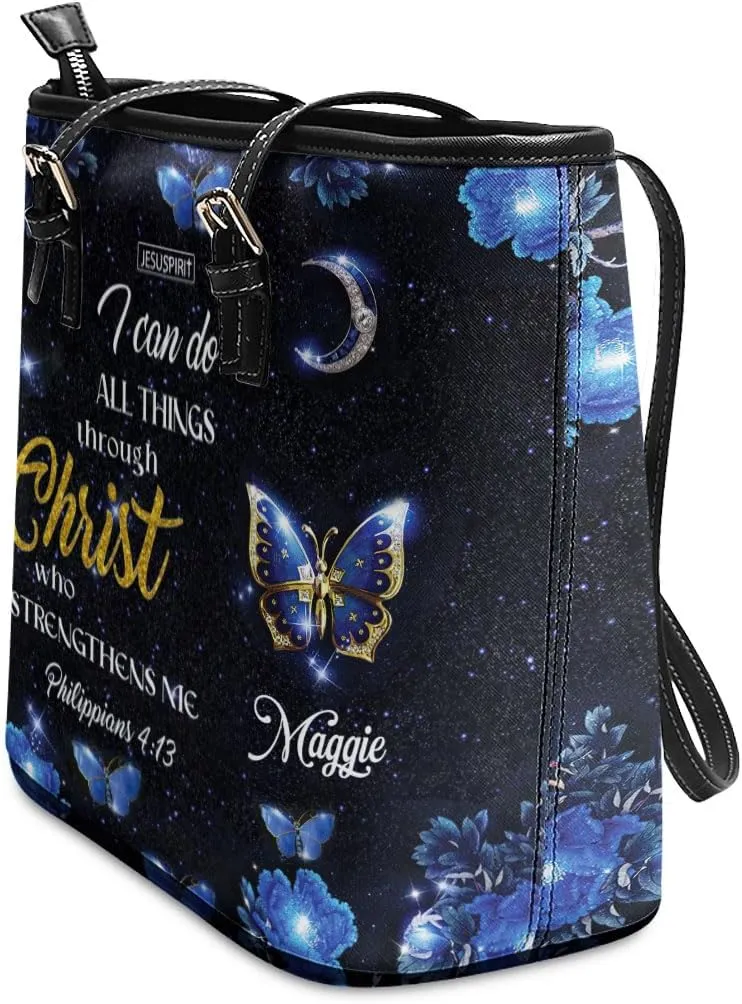 Personalized Leather Tote Bags For Women - Christmas Gifts For Women - Christian Gifts