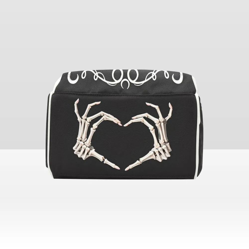 Personalized Skull Heart Art Diaper Bag Backpack Name Custom Mommy Baby Bags Casual Travel Daypack for Mom Gifts