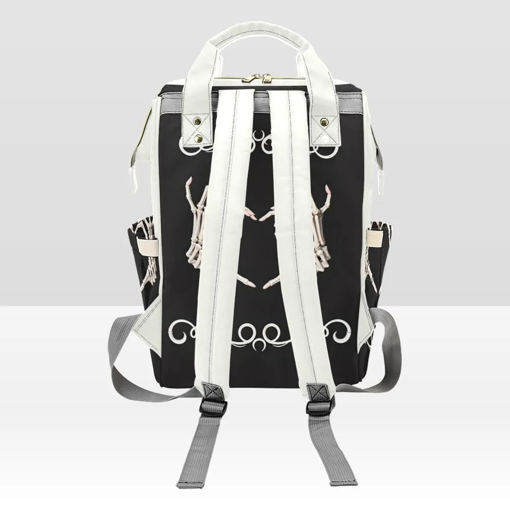 Personalized Skull Heart Art Diaper Bag Backpack Name Custom Mommy Baby Bags Casual Travel Daypack for Mom Gifts