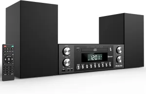 Philco Executive Shelf System - All-in-One Bluetooth Home Stereo System with CD Player with 50 watts of Sound and MP3 / USB Playback