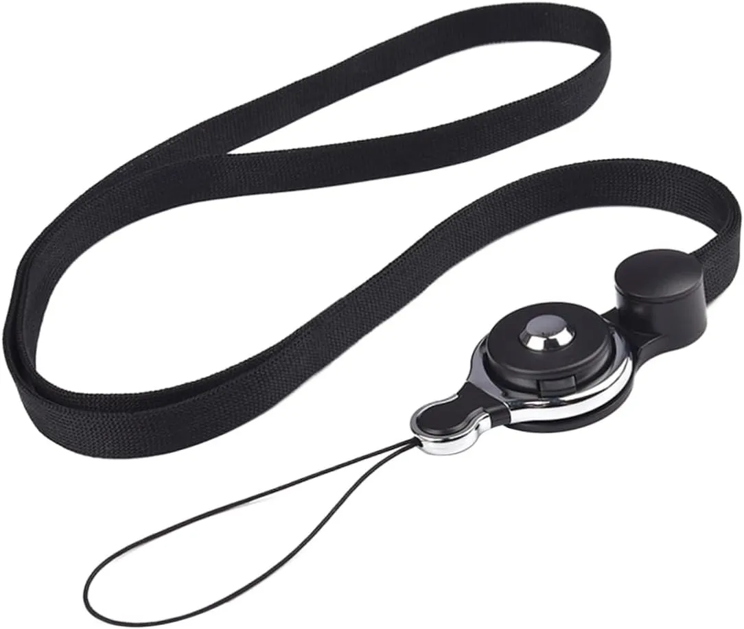 Phone Hanging Neck Strap Durable Lost Lanyard for Mobile Phones Stylish Black Long Rope for Easy Carrying for Cameras Handbags and More