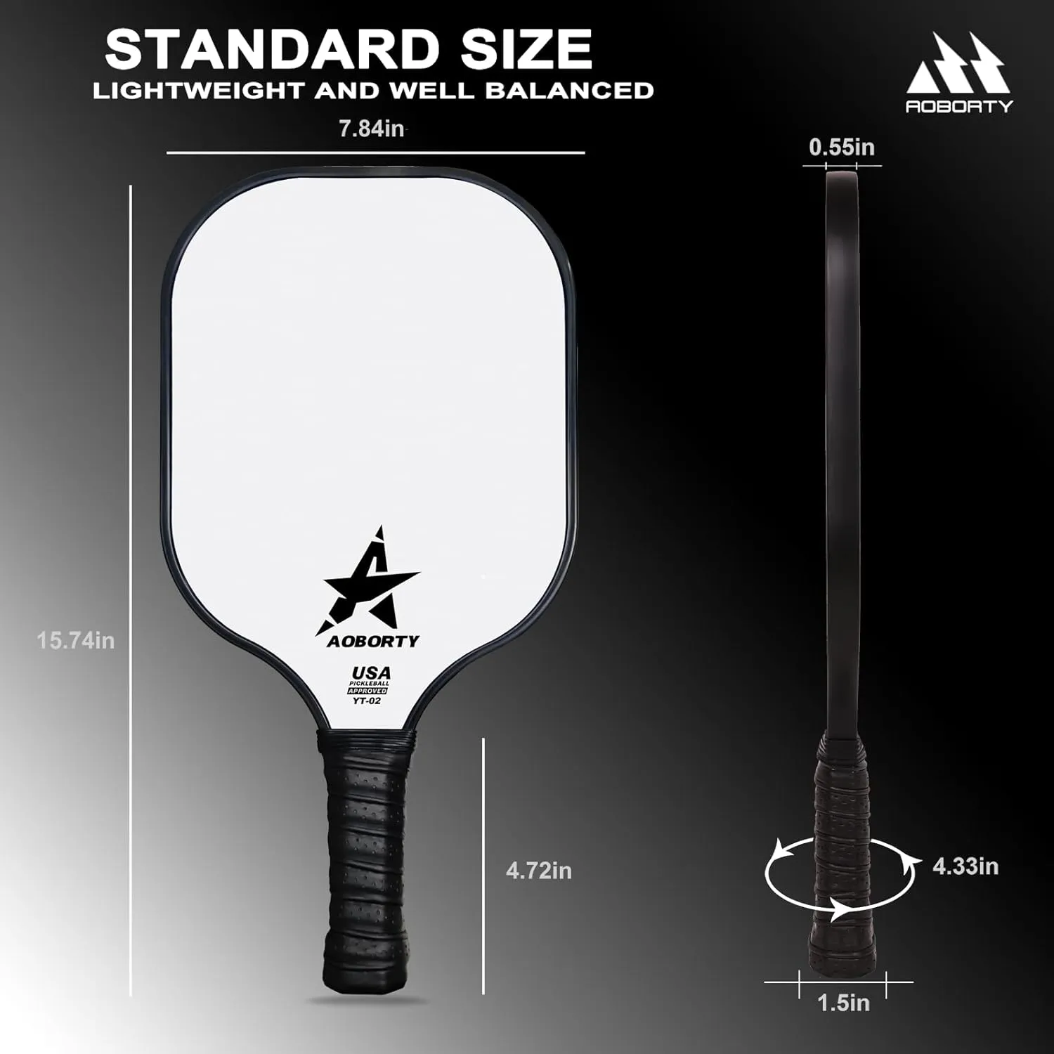 Pickleball Paddles 4 Pack - USAPA Light Graphite Premium Rackets Fiber Face & Polymer Honeycomb Core Pickleball Set with 6 Outdoor Indoor Balls Including Portable Carry Bag