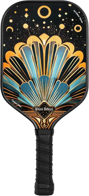 Pickleball Paddles,16MM Pickleaball Paddle with Carbon Fiber Sandblasted Finish&Polymer Honeycomb Core Provides Lighter Weight(8.11 Oz)&Higher Grit&Spin,BlueBean