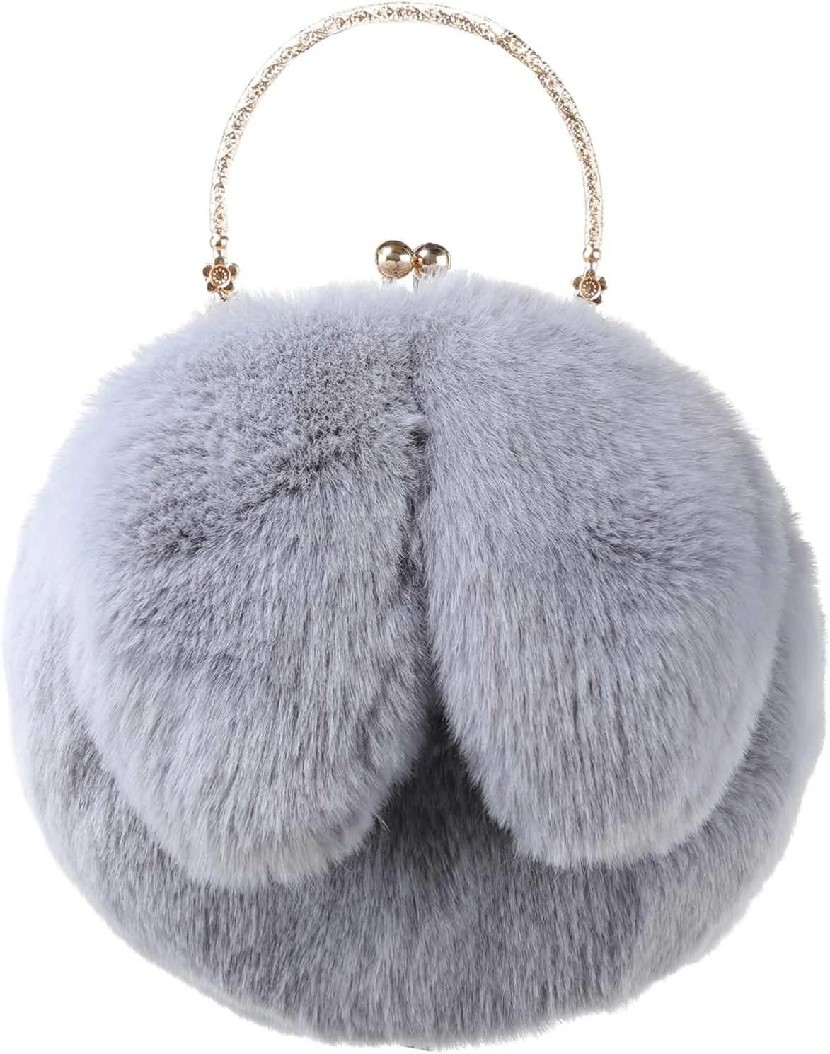 Pilipala Faux Fur Purse Fuzzy Bunny Women's Crossbody Handbags Plush Shoulder Bag Fluffy Top Handle Clutch Purses for Girls